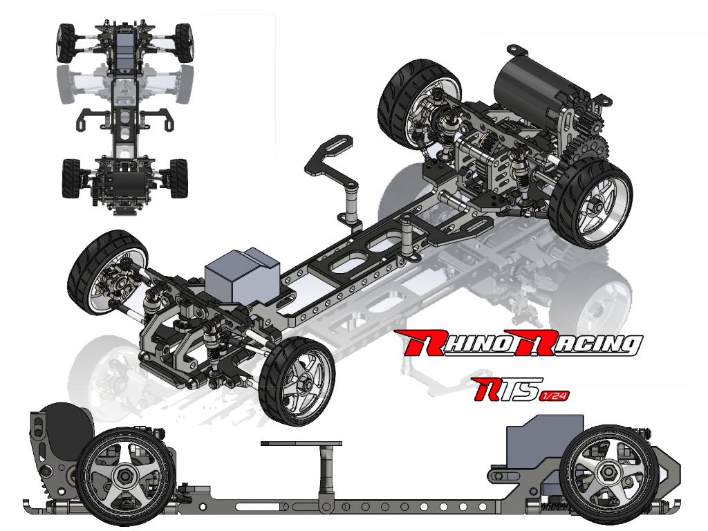 RTS 1 24 RWD Drift Chassis Kit Adjustable Wheelbase Rhino Racing R rcportal