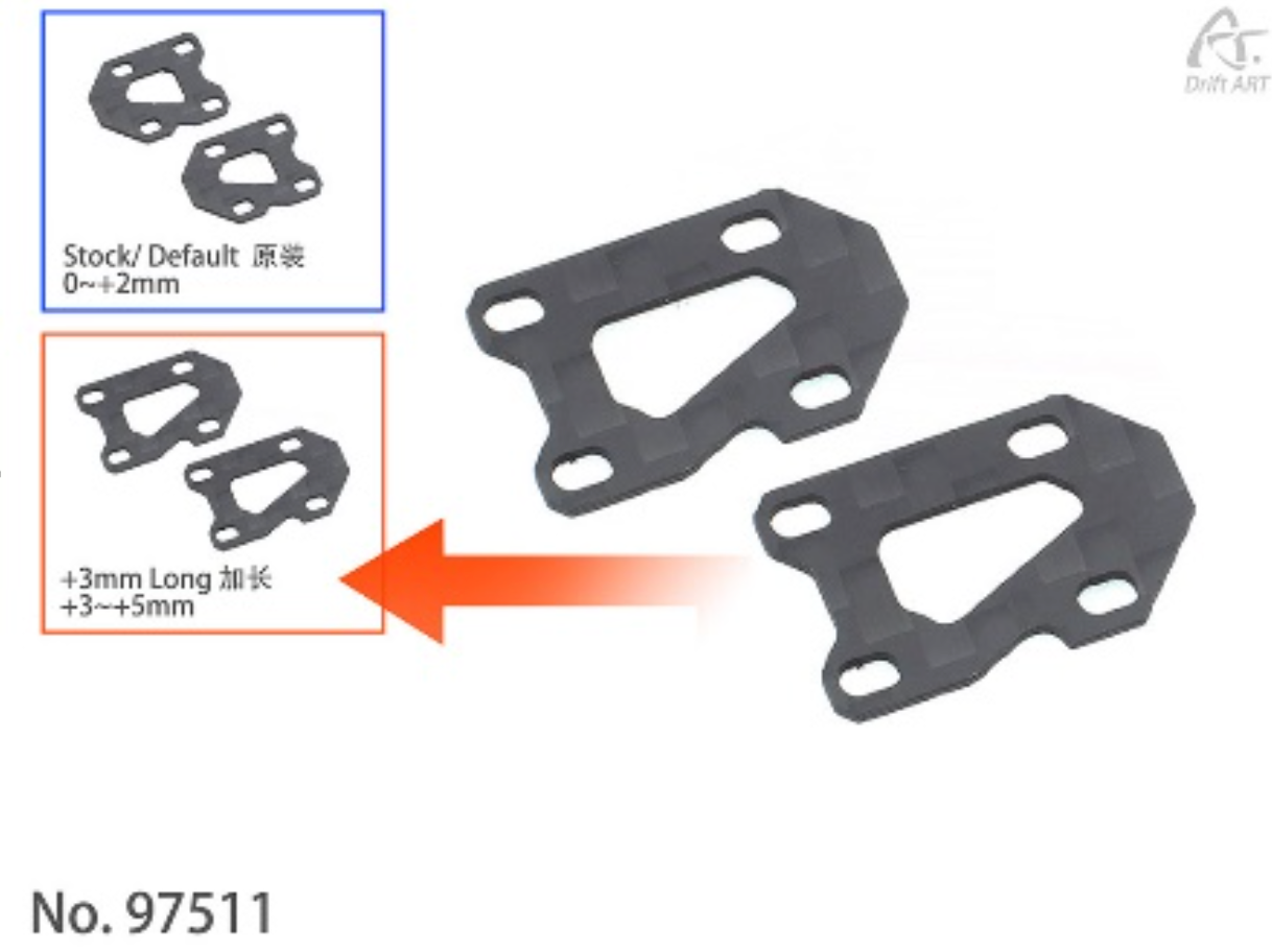 DA3 +3mm Rear ArmsLong Plates Drift ART
