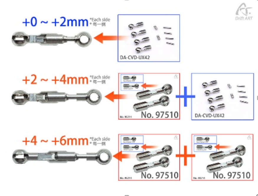 Long UX-CVD (+2mm each side than normal) 2 pcs Drift ART