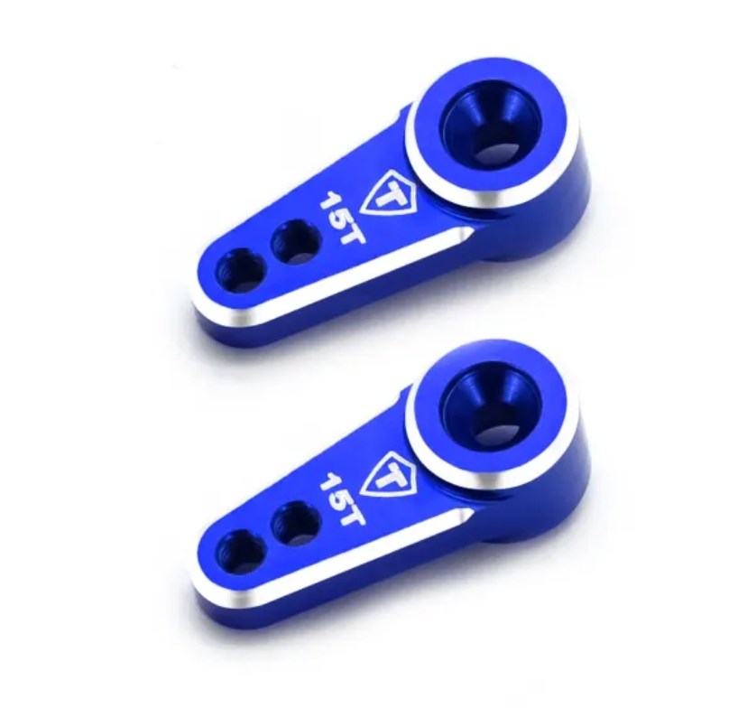 Preorder - TREAL FCX24 Servo Horn 15T, Aluminum 7075 Servo Arm (2P) Compatible with EMAX Servo for FMS 1/24 FCX24