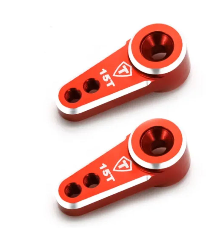 Preorder - TREAL FCX24 Servo Horn 15T, Aluminum 7075 Servo Arm (2P) Compatible with EMAX Servo for FMS 1/24 FCX24