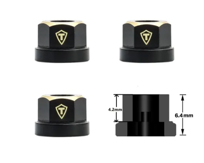 Preorder - TREAL Brass Wheel Hubs Wheel Spacers (4p) for FMS FCX24
