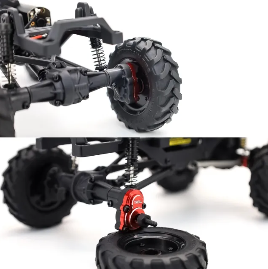 Preorder - TREAL Aluminum 7075 Outer Portal Covers(2p) Outer Drive Housings for 1/24 FMS FCX24 Upgrades