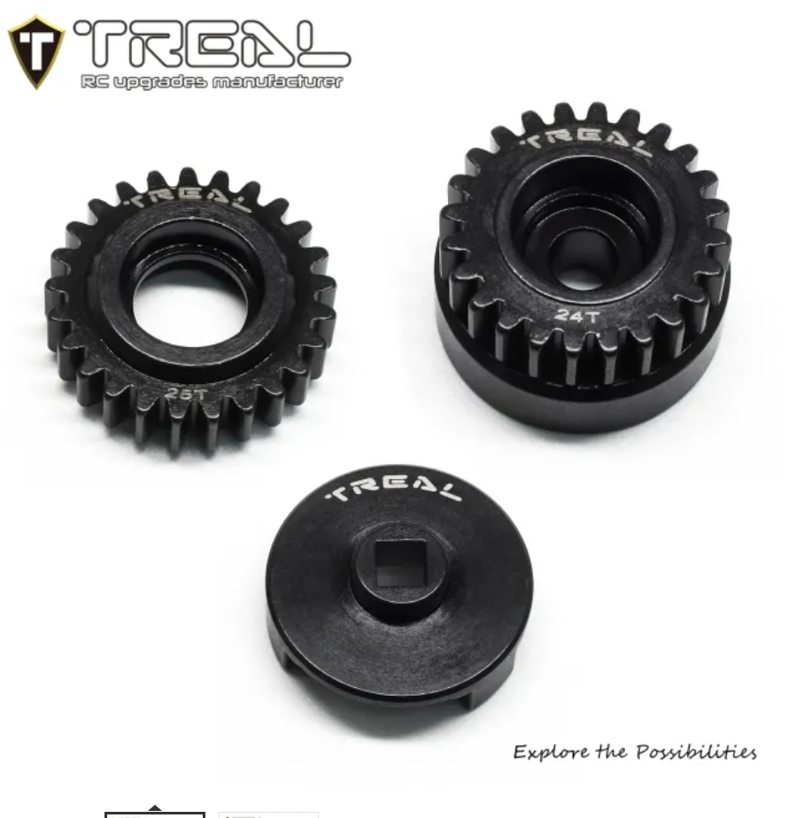 TREAL Harden Steel Idle & Cush Drive Gear Set Replacement for Losi LMT Monster and Mega