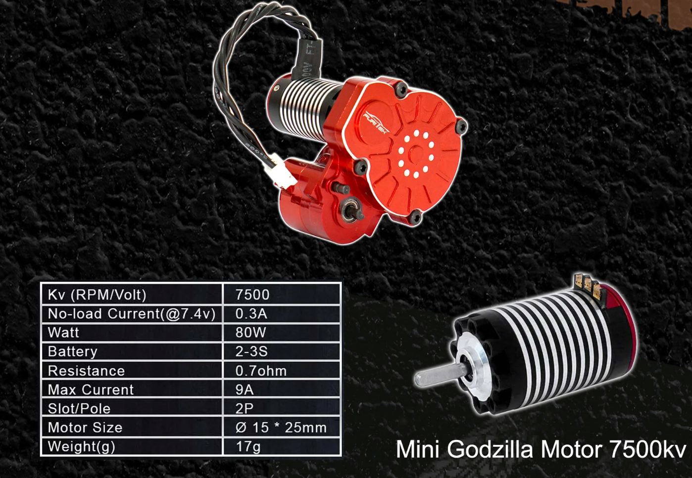 FURITEK STELLAR TRANSMISSION WITH MINI GODZILLA BRUSHLESS SETUP FOR FCX24 MONSTER TRUCK