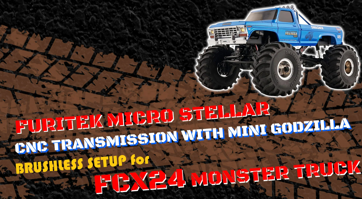 FURITEK STELLAR TRANSMISSION WITH MINI GODZILLA BRUSHLESS SETUP FOR FCX24 MONSTER TRUCK