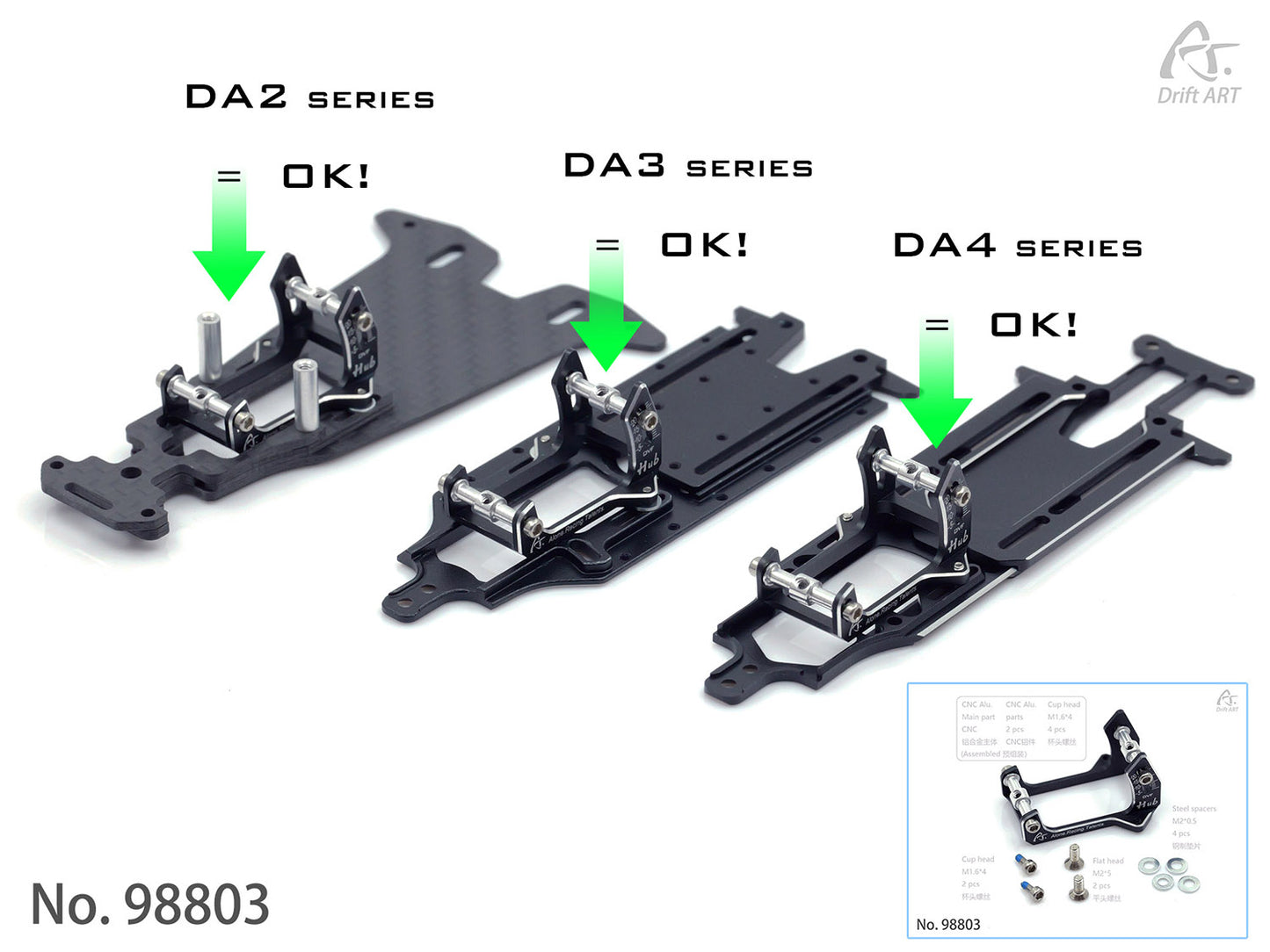 98803 Drift ART New DVF-Hub Alu. Roll Center of Servo