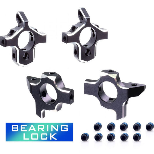 DRIFT ART CNC ALUMINUM STEERING KNUCKLE & REAR HUB SET BLACK W/ BEARING LOCK FOR DA4 DA3