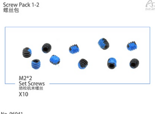 Screw Pack 1-2 M2x2 Set Screws Drift ART